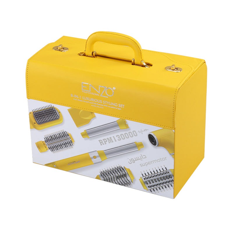 ENZO Professional Styler à Air Chaud Multifonction 8 en 1 avec Technologie Ionique et Moteur BLDC Référence : EN-6223