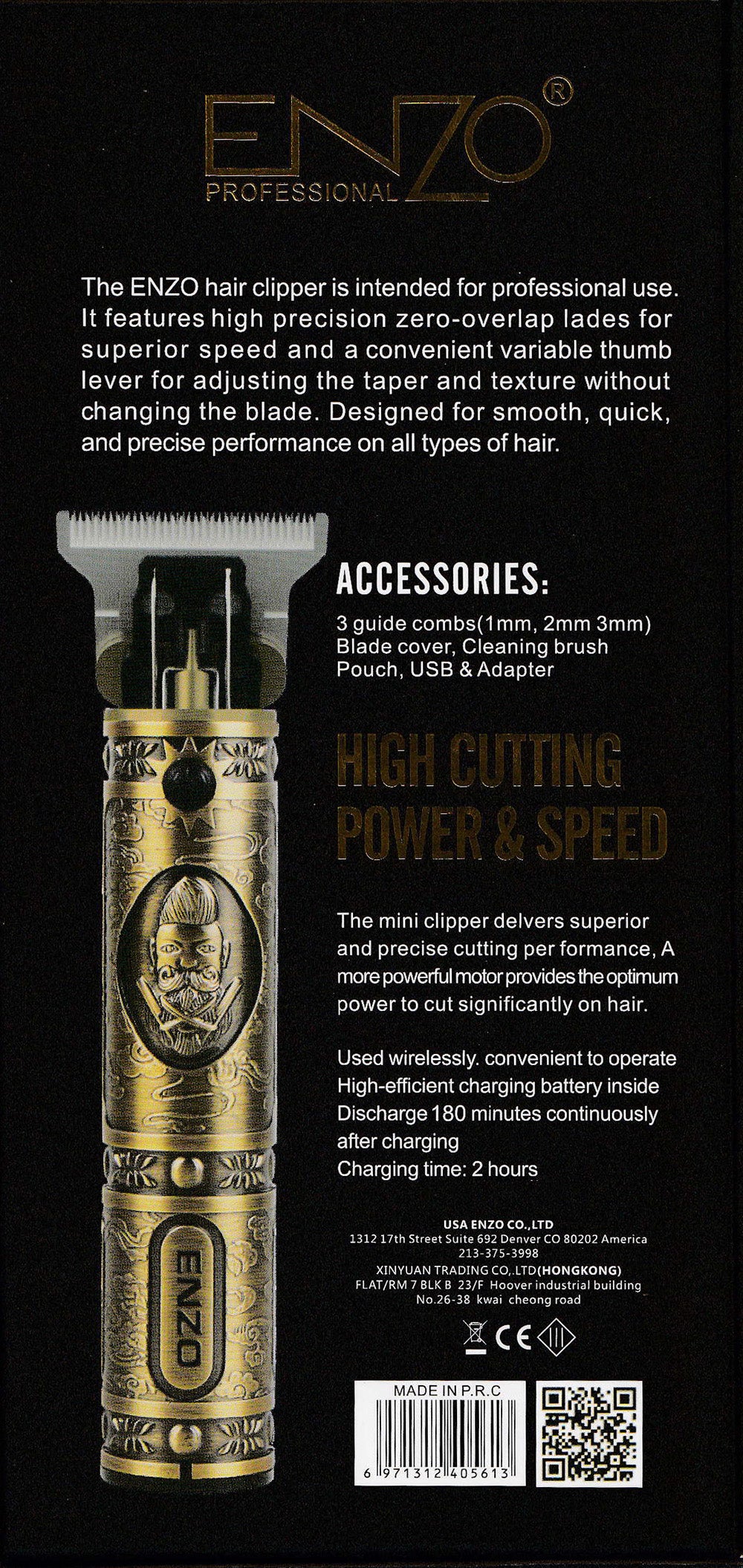 ENZO PROFESSIONAL MEN'S ELECTRIC TRIMMER Référence : 30686