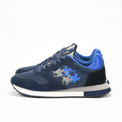 La Martina Low Sneakers Blue Leather Référence : LFM252.041.A70.A6
