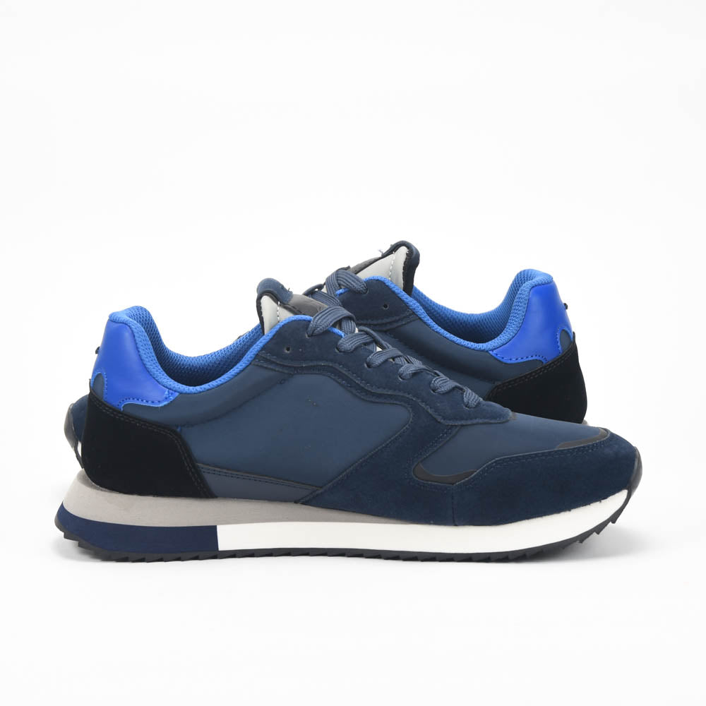La Martina Low Sneakers Blue Leather Référence : LFM252.041.A70.A6