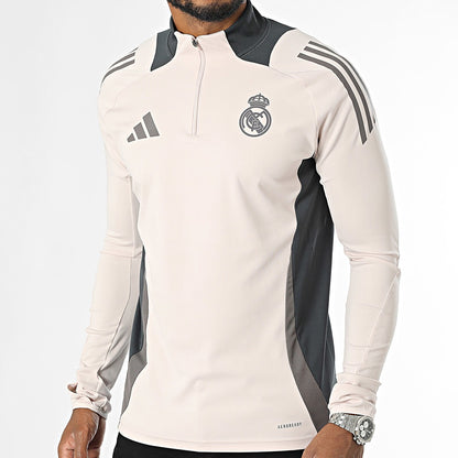 Tee Shirt Manches Longues A Bandes Real Madrid IT5133 Beige Gris Référence : IT5133
