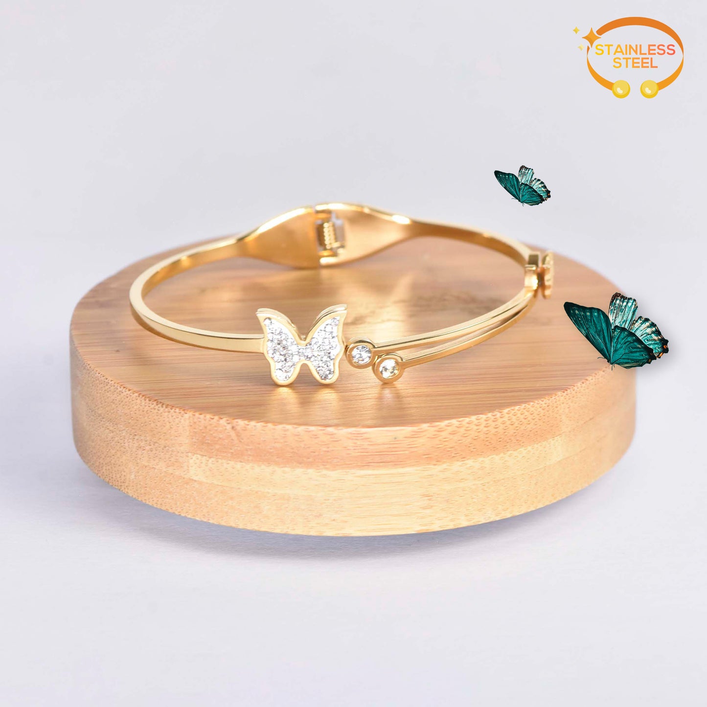 BRACELET LUMIÈRE DE PAPILLIONS DORÉ Référence : 300175