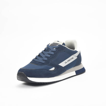La Martina Low Sneakers Blue Leather Référence : LFM252.040.A70.BT