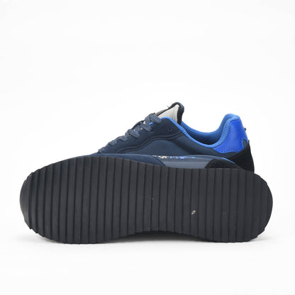 La Martina Low Sneakers Blue Leather Référence : LFM252.041.A70.A6