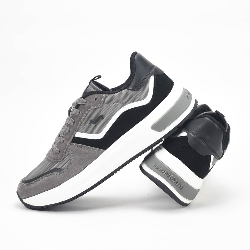 Harmont and Blaine Suede and Technical Fabric Sneakers Référence : EFM252.050.A60.AD