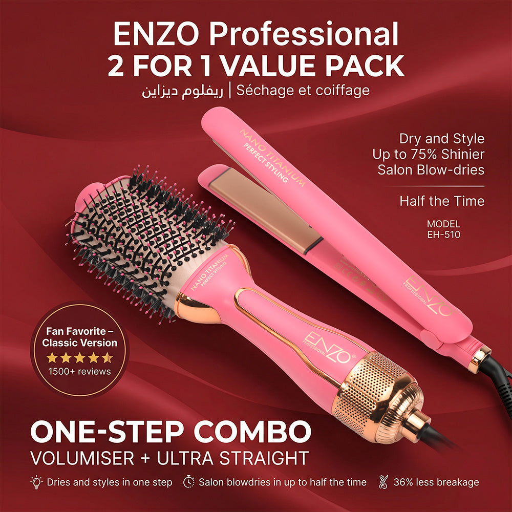 ENZO PROFESSIONAL ONE-STEP COMBO VOLUMISER ULTRA STRAIGHT Référence : EN-510