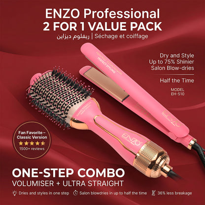 ENZO PROFESSIONAL ONE-STEP COMBO VOLUMISER ULTRA STRAIGHT Référence : EN-510