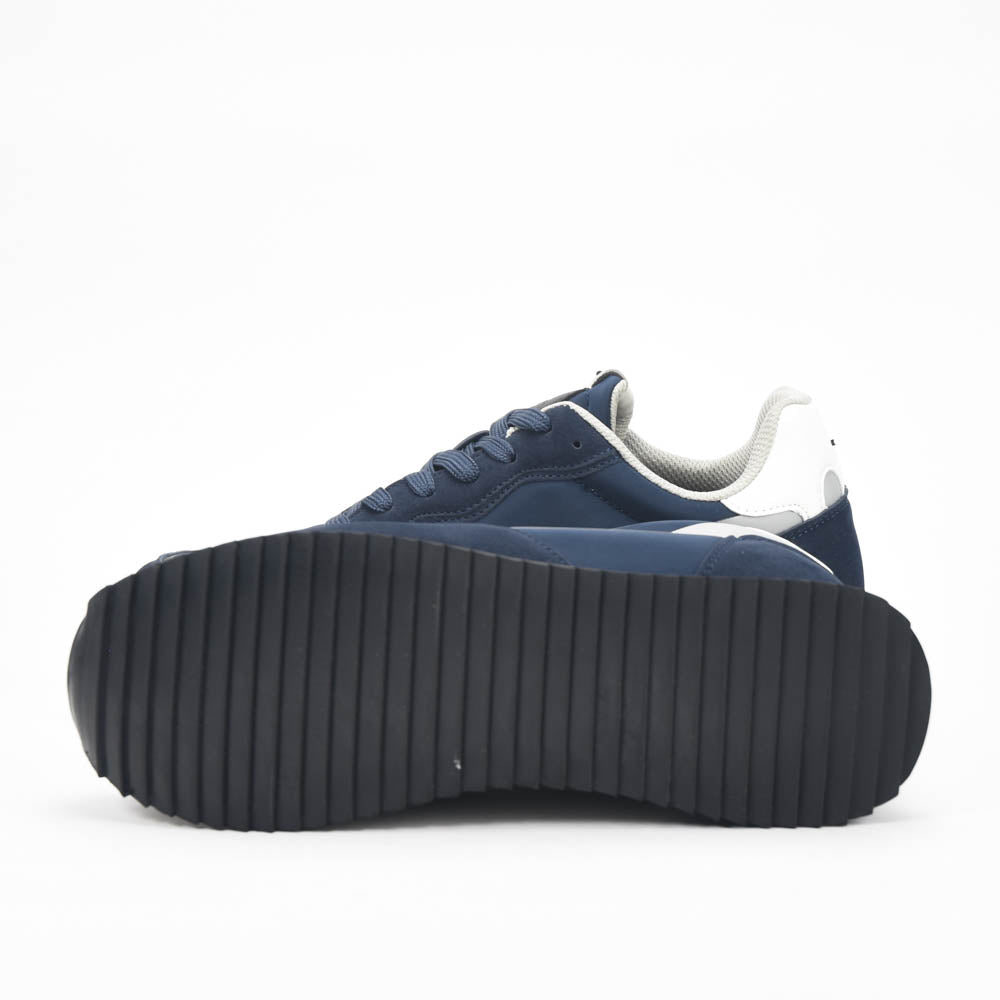 La Martina Low Sneakers Blue Leather Référence : LFM252.040.A70.BT