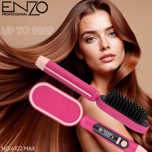 ENZO PROFESSIONAL Peigne Pour Cheveux Chauffante Lissante Pro 988F° Référence : NO.4102G