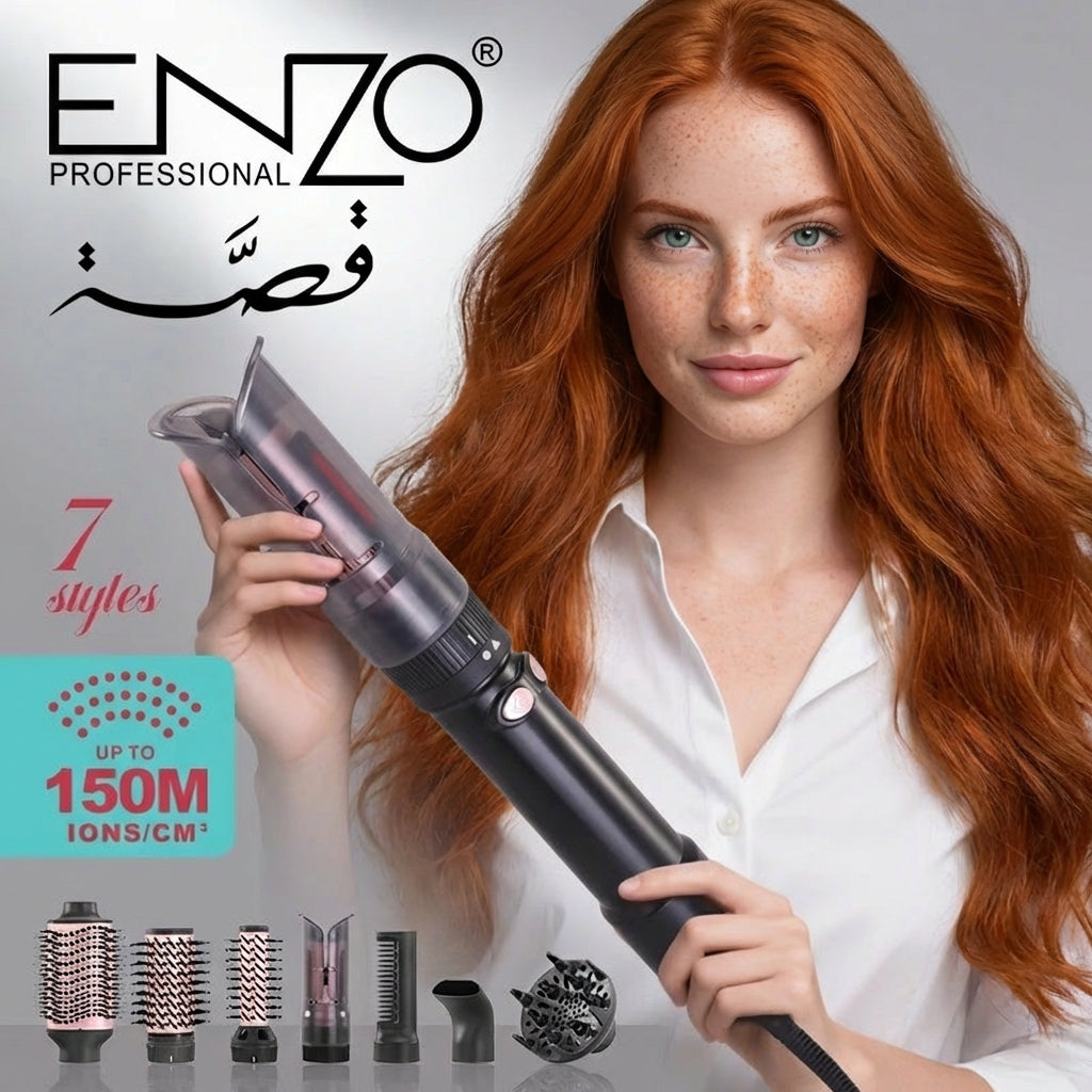 ENZO Professional Styler Multifonction 7 en 1 à Technologie Ionique (150M Ions/cm³) Référence : EN-760