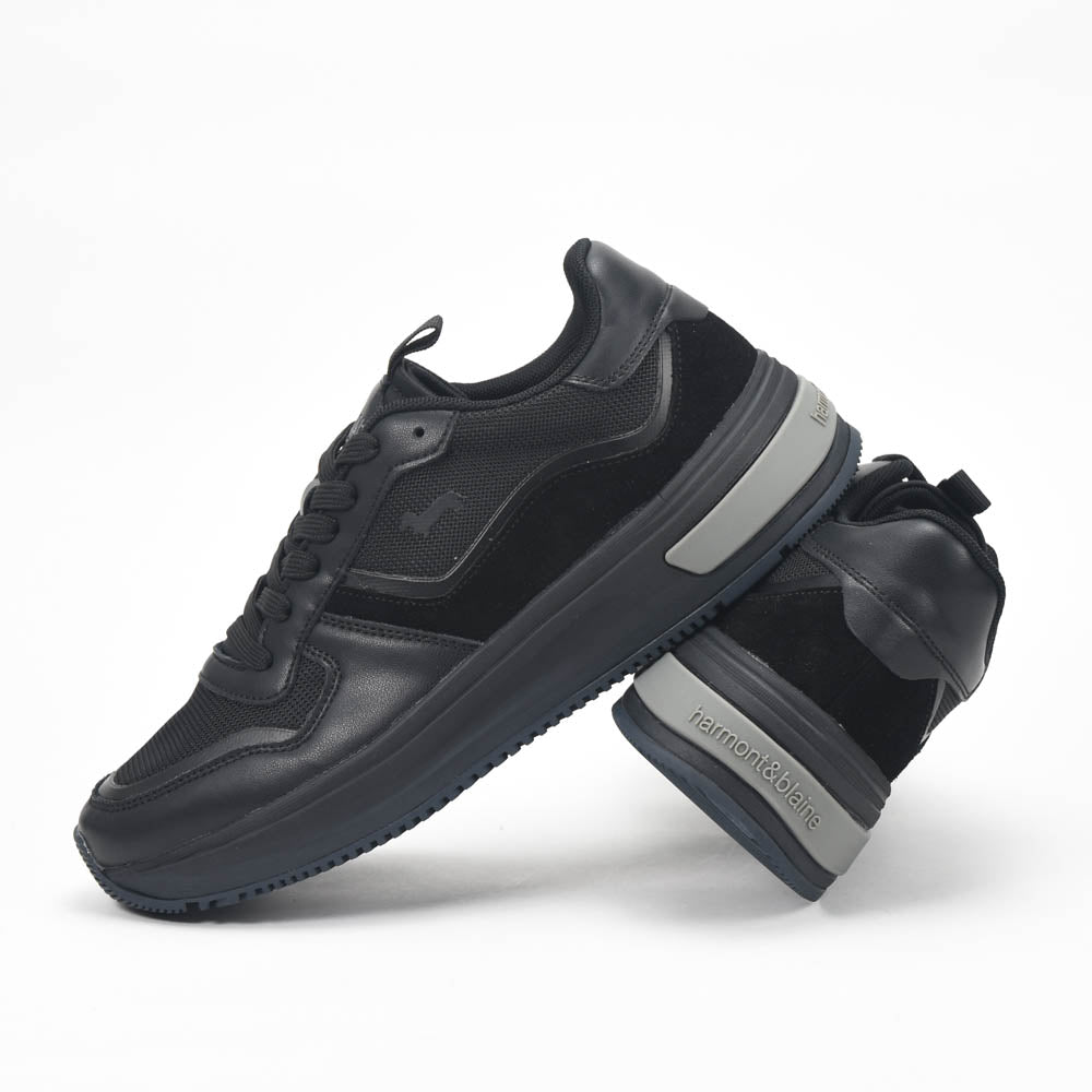 Harmont and Blaine Suede and Fabric Sneakers Référence : EFM252.050.A40.A4