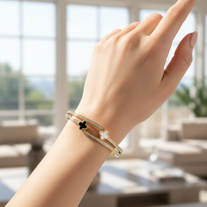 BRACELET TRÈFLES JUMEAUX Référence : 300200