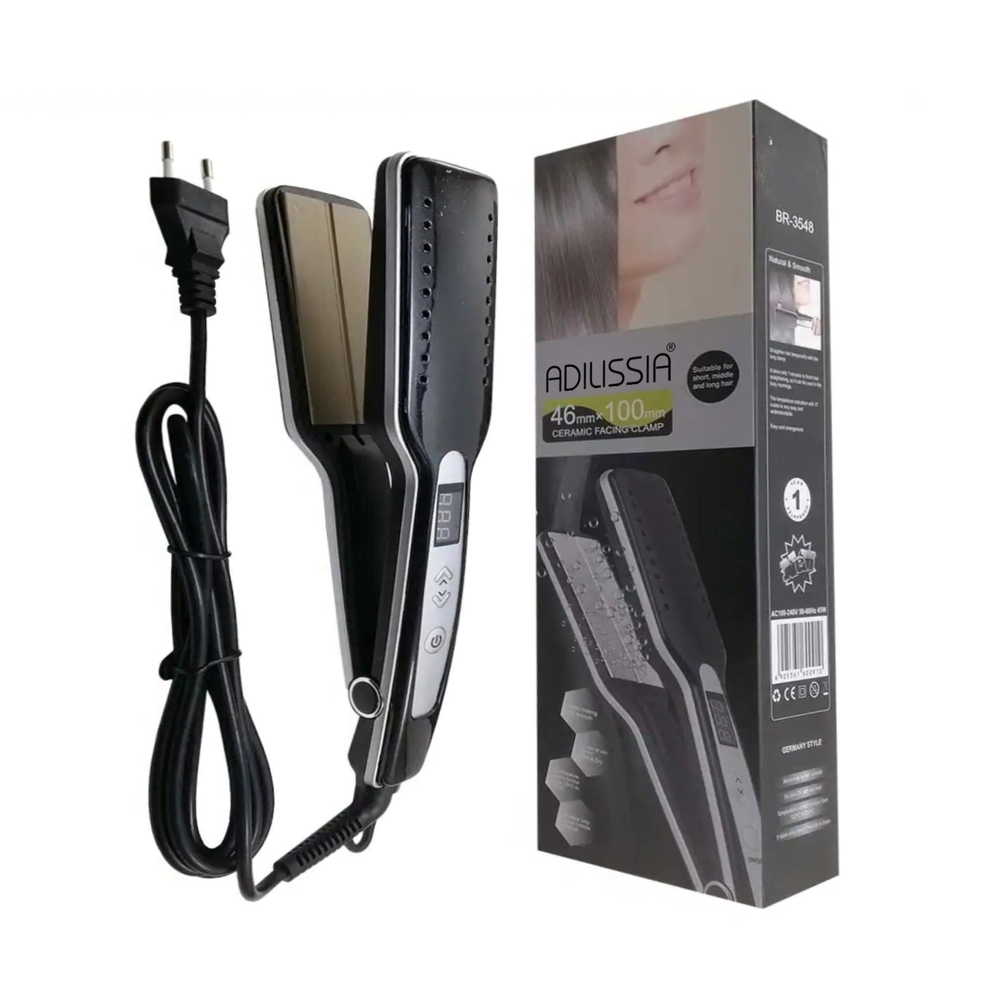 Lisseur plaques céramique à cheveux professionnel 2 En 1 Référence : BR-3548