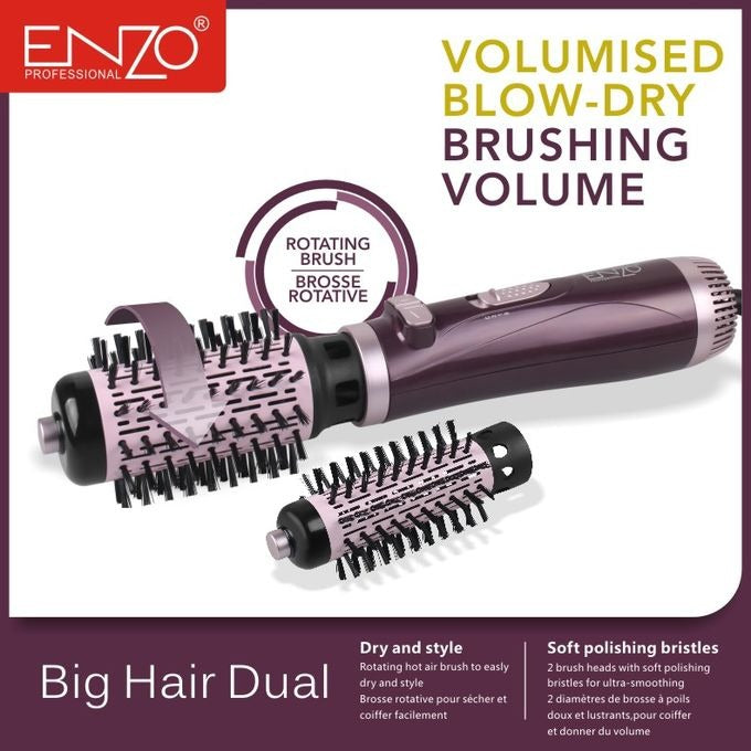 ENZO PROFESSIONAL Brosse chauffante Lissante Rotative 2IN1 En Brushing Volume Céramique Référence : EN-747