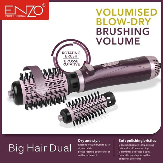 ENZO PROFESSIONAL Brosse chauffante Lissante Rotative 2IN1 En Brushing Volume Céramique Référence : EN-747