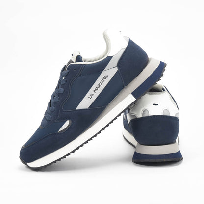 La Martina Low Sneakers Blue Leather Référence : LFM252.040.A70.BT