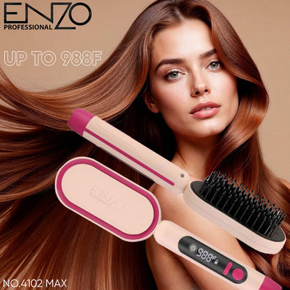 ENZO PROFESSIONAL Peigne Pour Cheveux Chauffante Lissante Pro 988F° Référence : NO.4102N