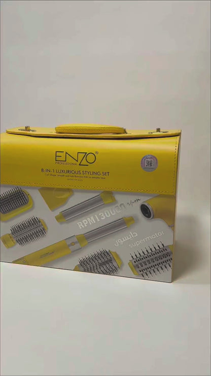 ENZO Professional Styler à Air Chaud Multifonction 8 en 1 avec Technologie Ionique et Moteur BLDC Référence : EN-6223